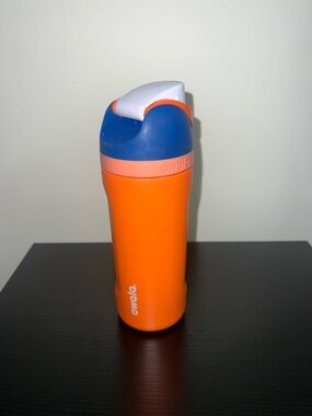 OWALA Orange Active Travel Bottle with Blue Lid